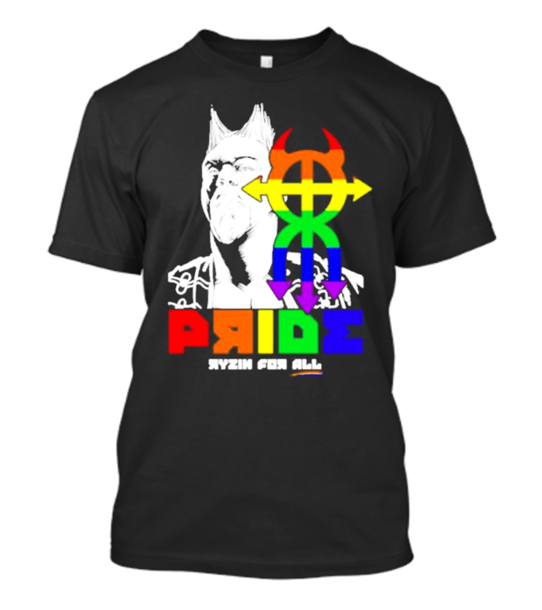 Pride Ryzin For All Rainbow Symbol With Warrior T-Shirt