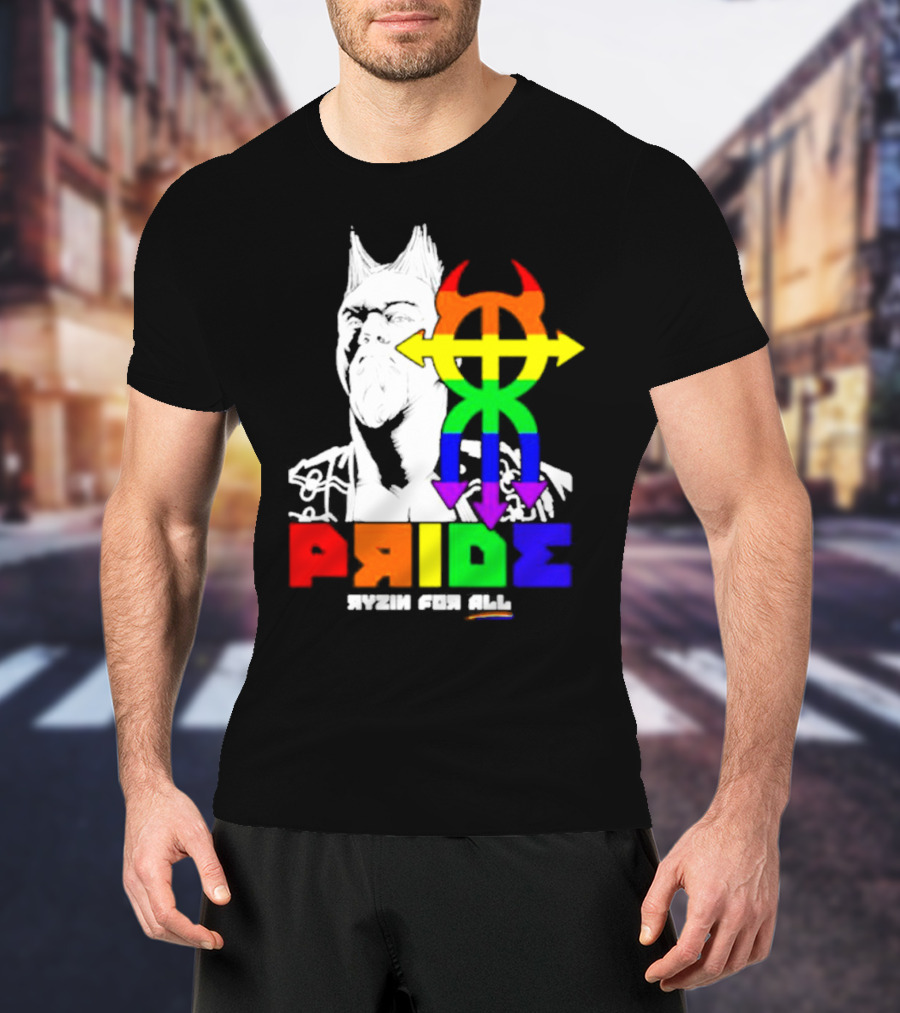 Pride Ryzin For All Rainbow Symbol With Warrior T-Shirt