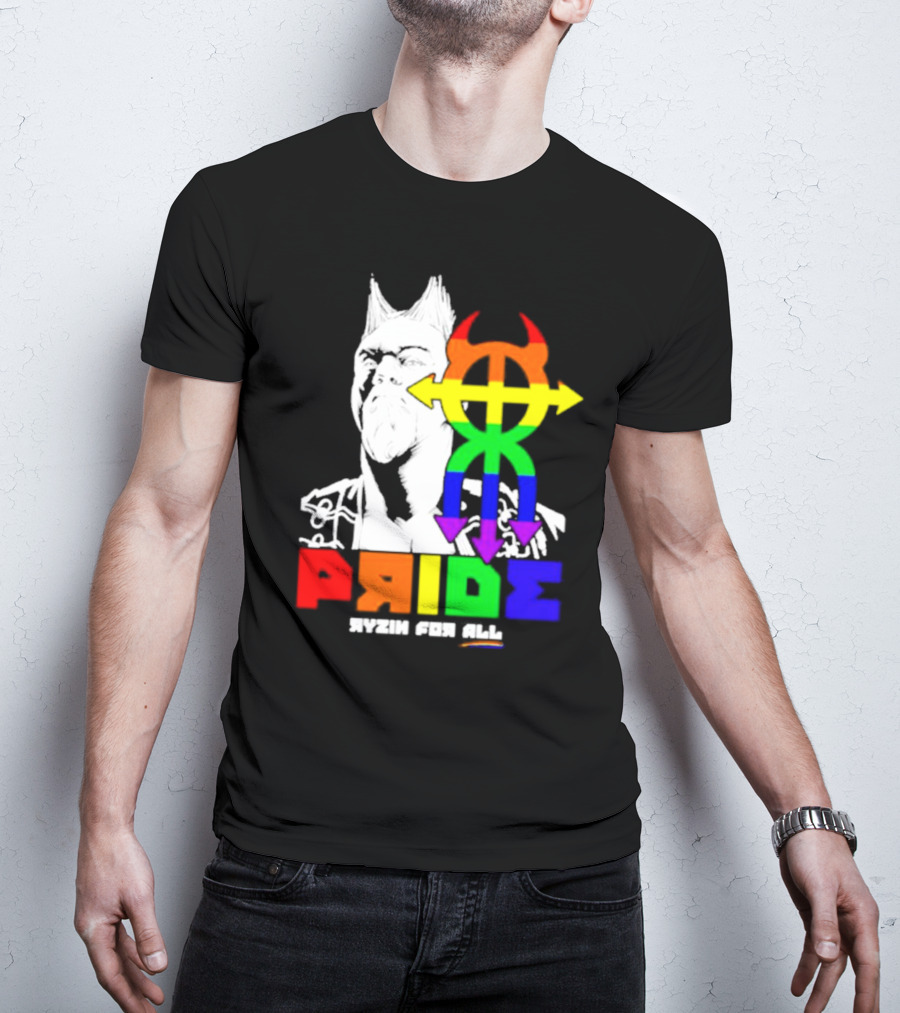 Pride Ryzin For All Rainbow Symbol With Warrior T-Shirt