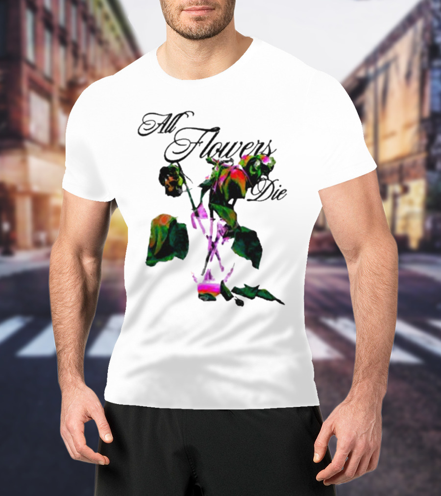 All Flowers Die Ekos Bigcartel Store Multicolored Wilted Roses T-Shirt