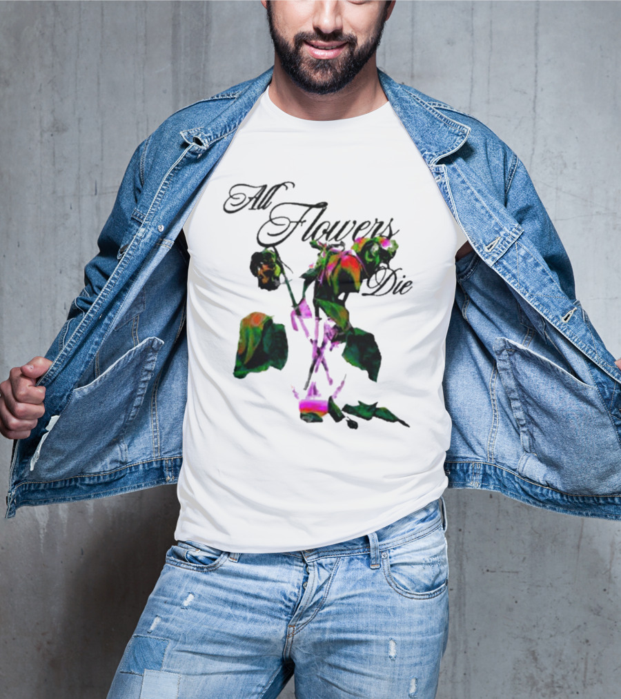All Flowers Die Ekos Bigcartel Store Multicolored Wilted Roses T-Shirt
