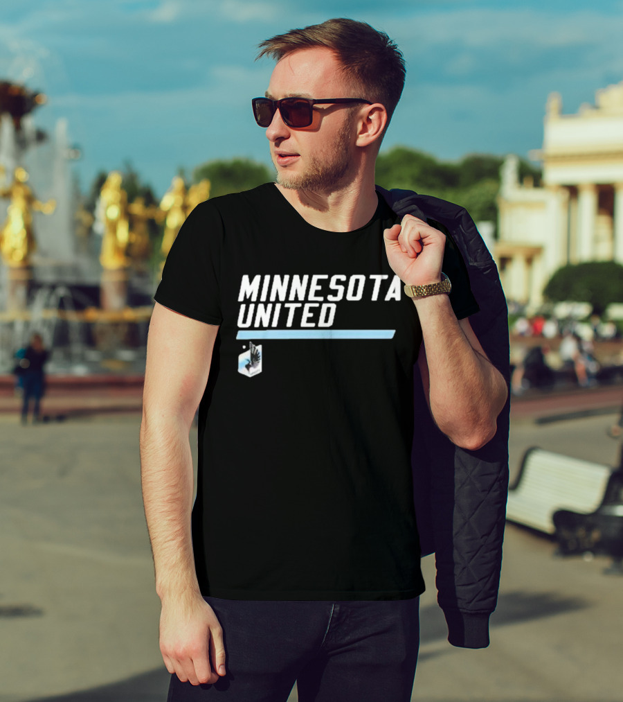 Minnesota United FC Logo With Blue Slant And Text T-Shirt