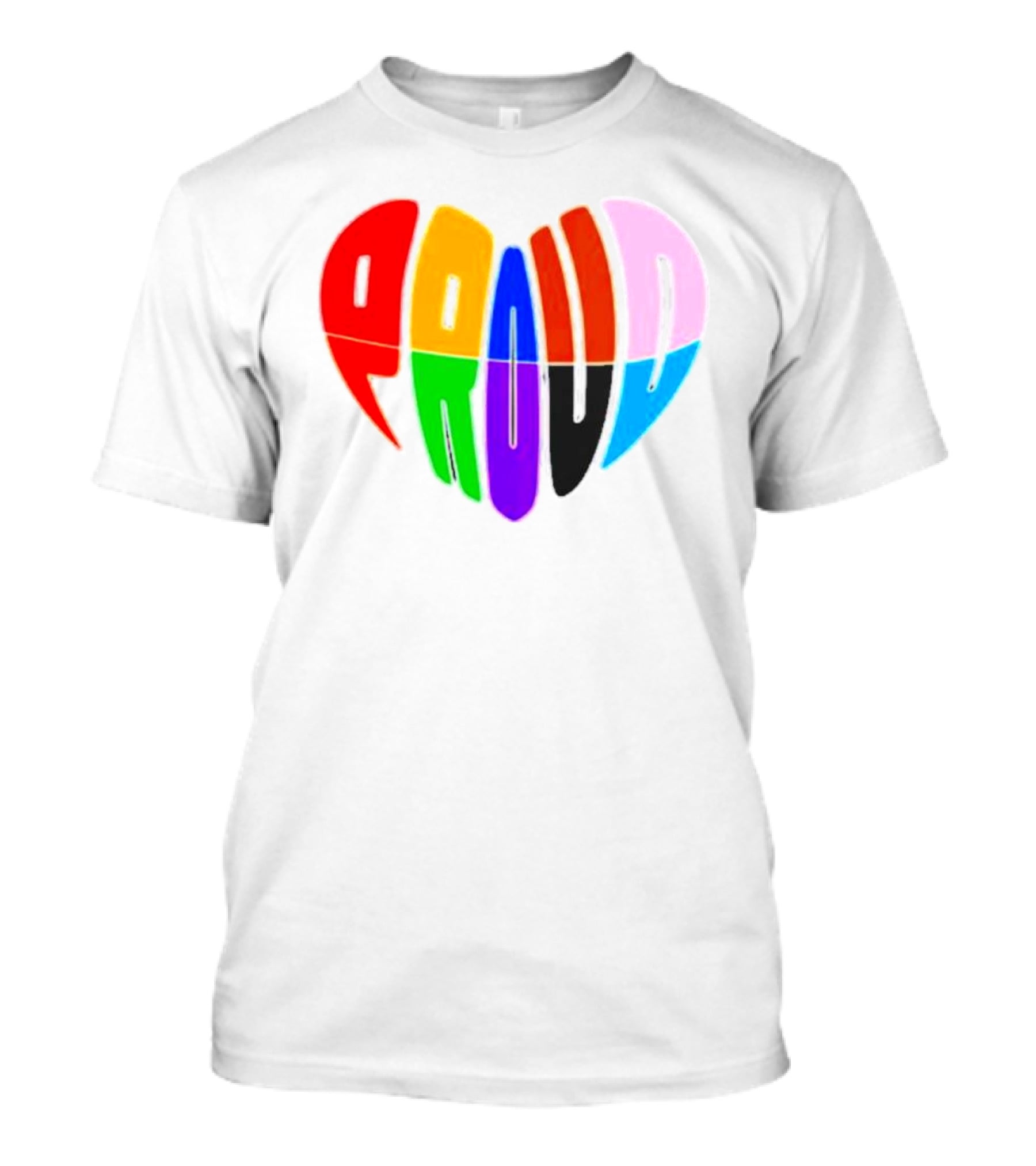 Proud Progress Heart Rainbow Colors T-Shirt
