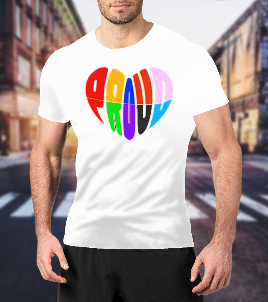 Proud Progress Heart Rainbow Colors T-Shirt