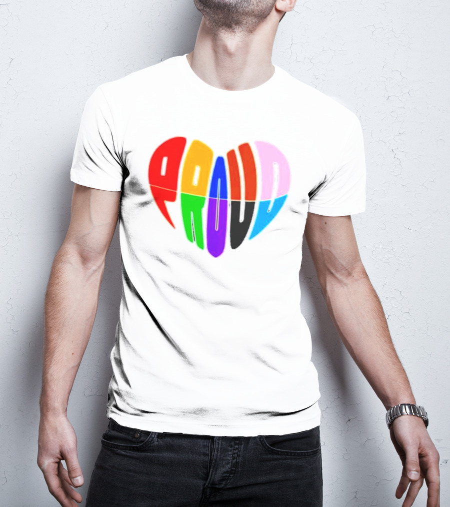 Proud Progress Heart Rainbow Colors T-Shirt