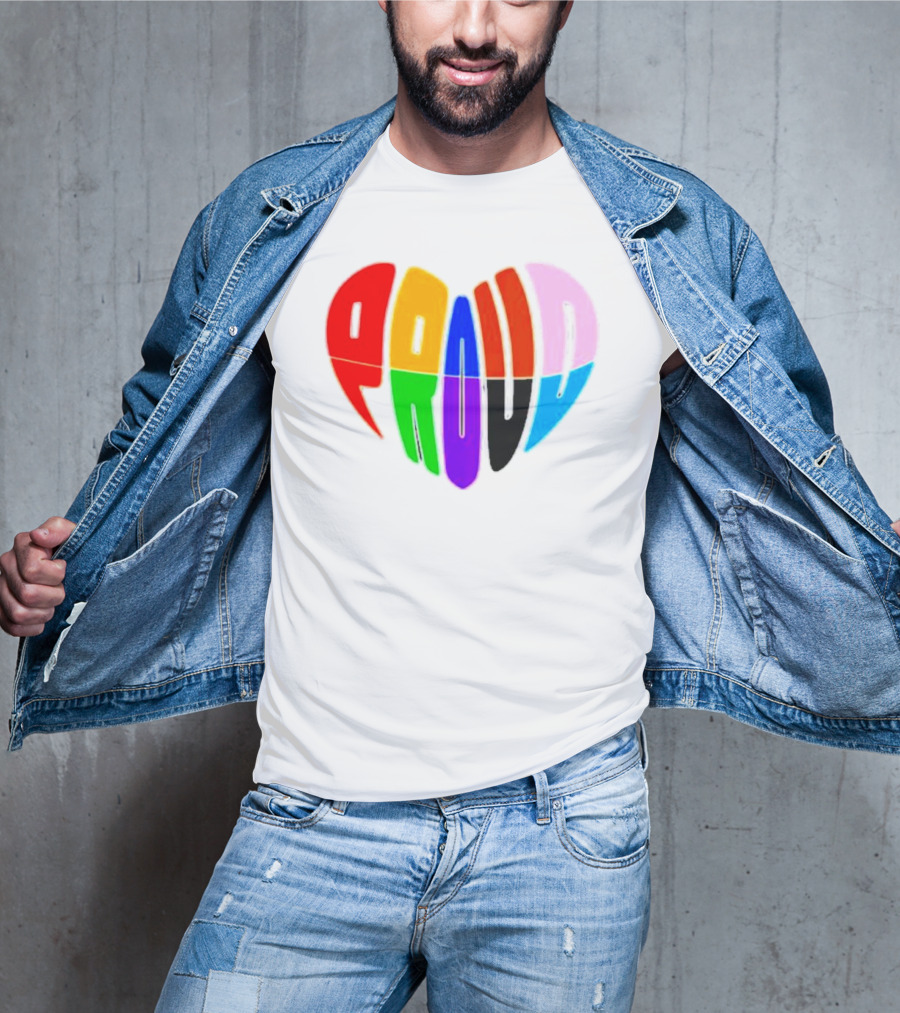 Proud Progress Heart Rainbow Colors T-Shirt