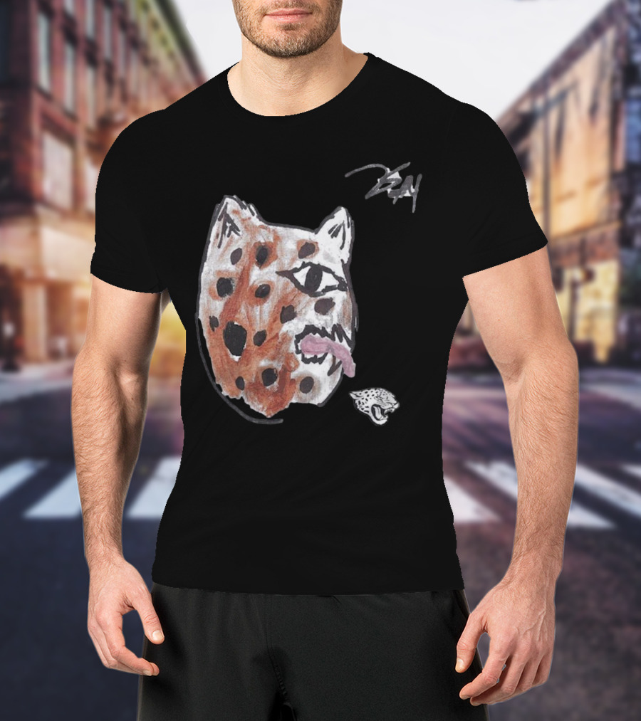 Jacksonville Jaguars Artwork By Tank Bigsby Featuring Stylized Jag Head T-Shirt