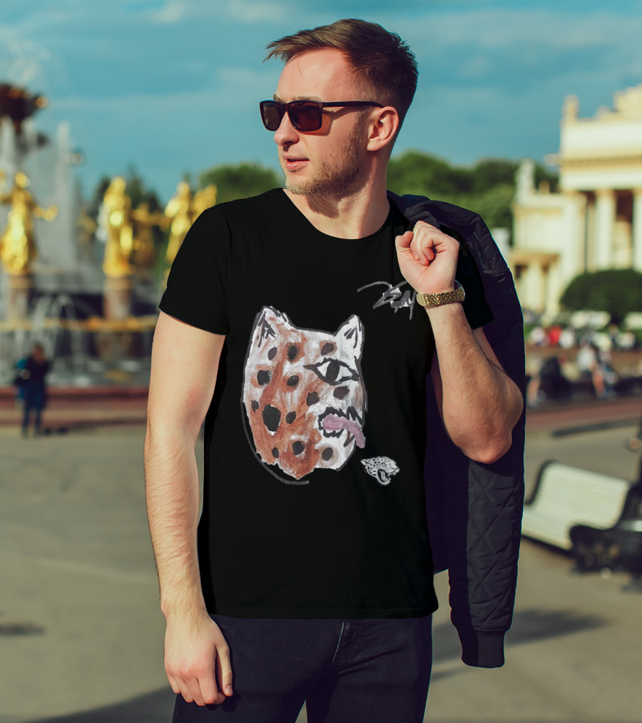 Jacksonville Jaguars Artwork By Tank Bigsby Featuring Stylized Jag Head T-Shirt
