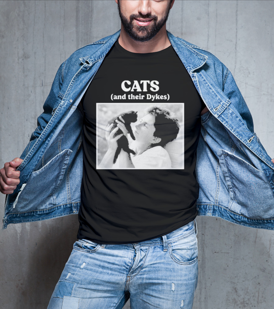 CATS And Their Dykes Black And White Image T-Shirt