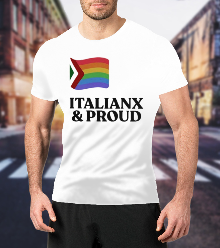 Italianx And Proud Rainbow Flag Pride T-Shirt