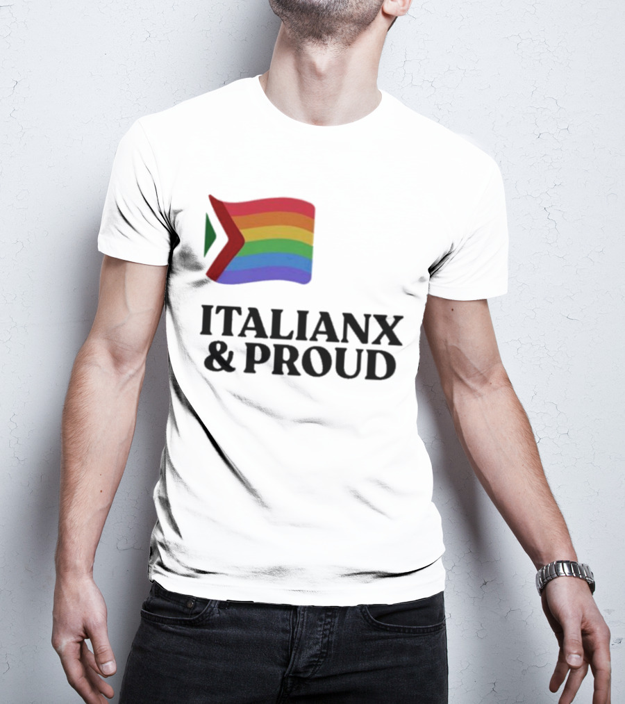 Italianx And Proud Rainbow Flag Pride T-Shirt