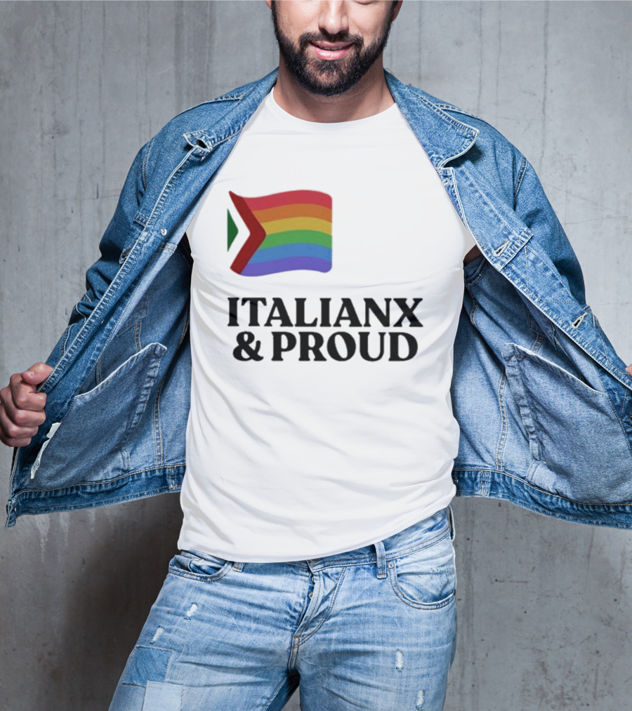 Italianx And Proud Rainbow Flag Pride T-Shirt