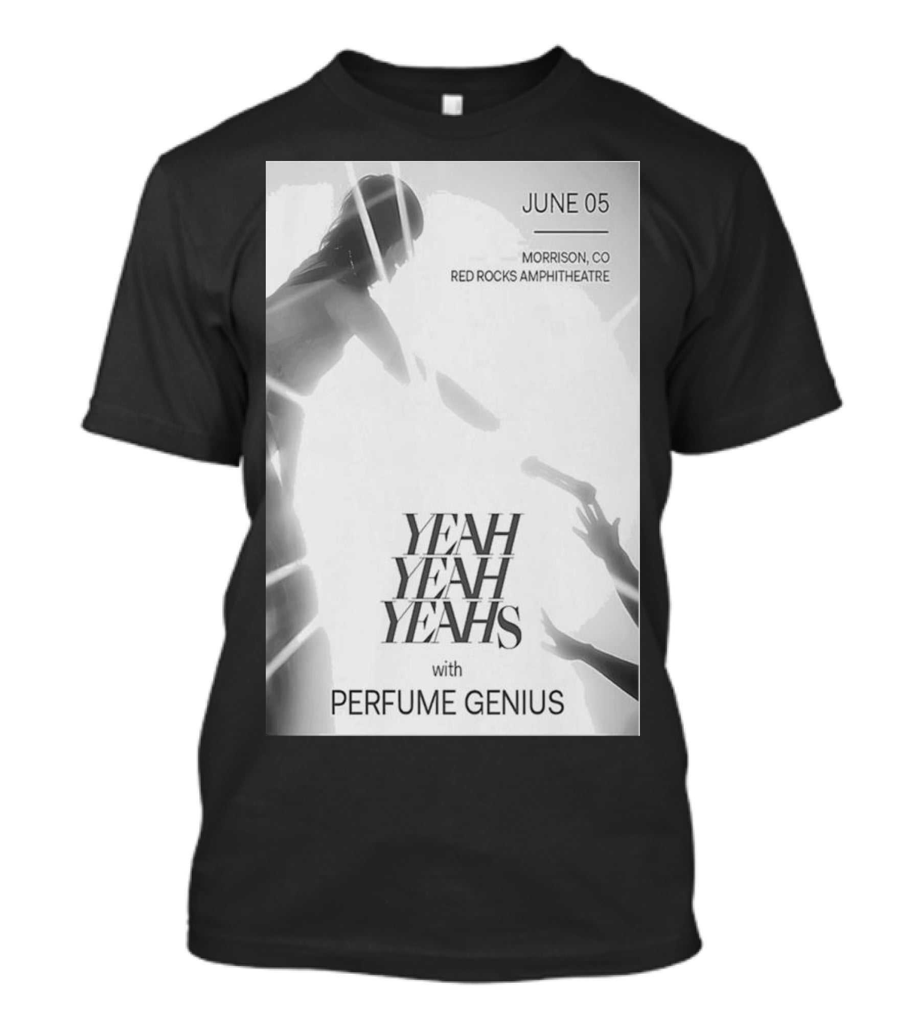 Yeah Yeah Yeahs With Perfume Genius June 05 Red Rocks Morrison CO T-Shirt
