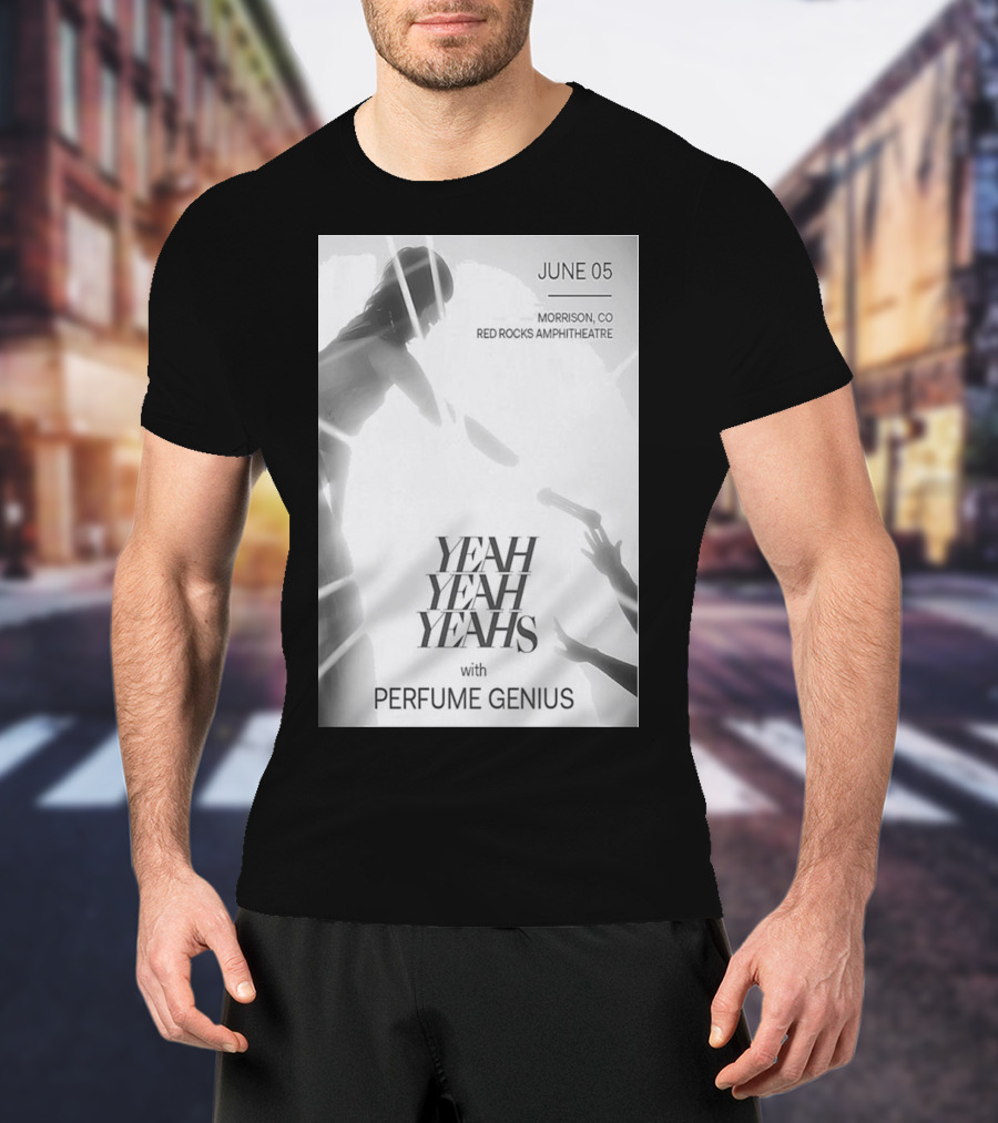 Yeah Yeah Yeahs With Perfume Genius June 05 Red Rocks Morrison CO T-Shirt