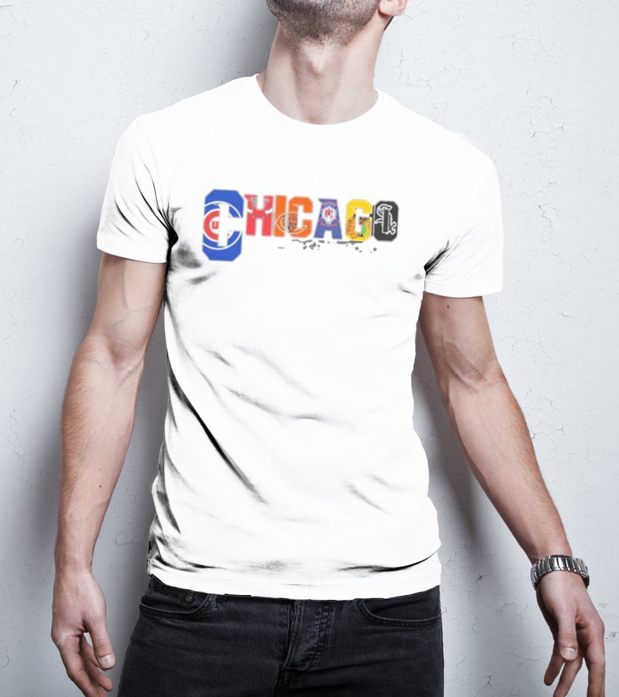 Chicago Sports Teams Logos Collage T-Shirt