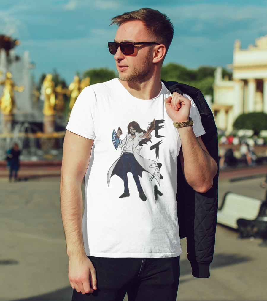 Moist Global Charlie-Oh Merch Character Japanese Text T-Shirt