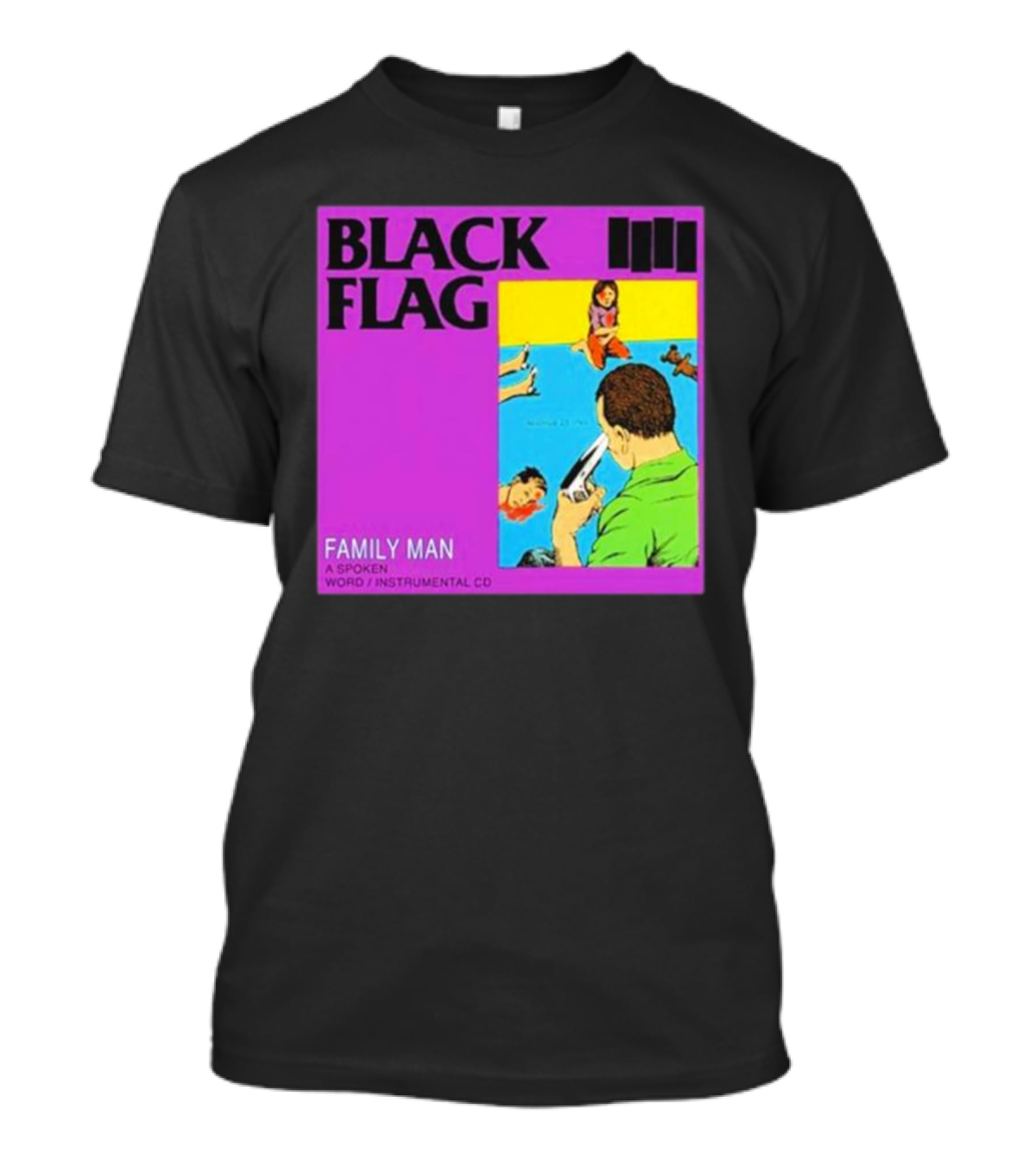 Black Flag Family Man Spoken Word Instrumental CD Album T-Shirt