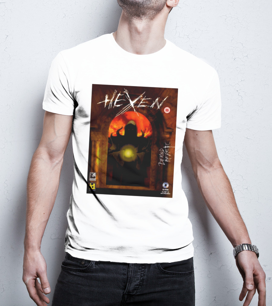 Hexen Beyond Heretic Video Game Cover Phil Spencer Wearing T-Shirt