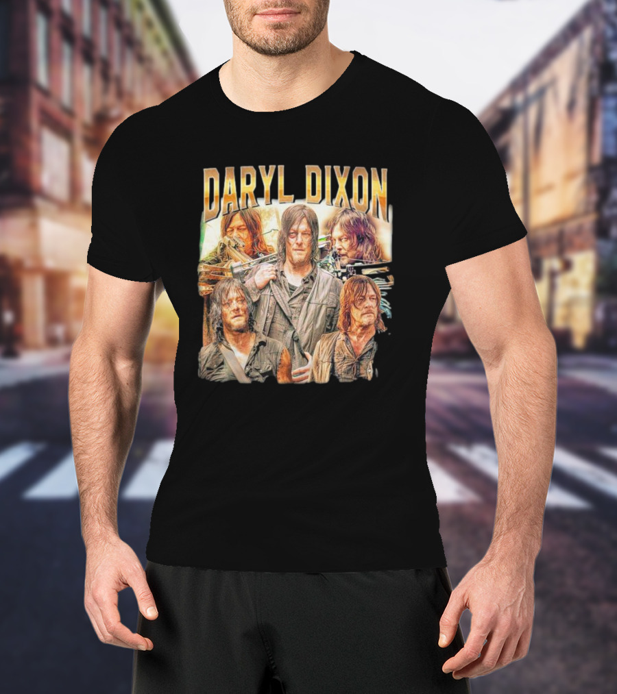 Daryl Dixon Crossbow Hunter Montage T-Shirt