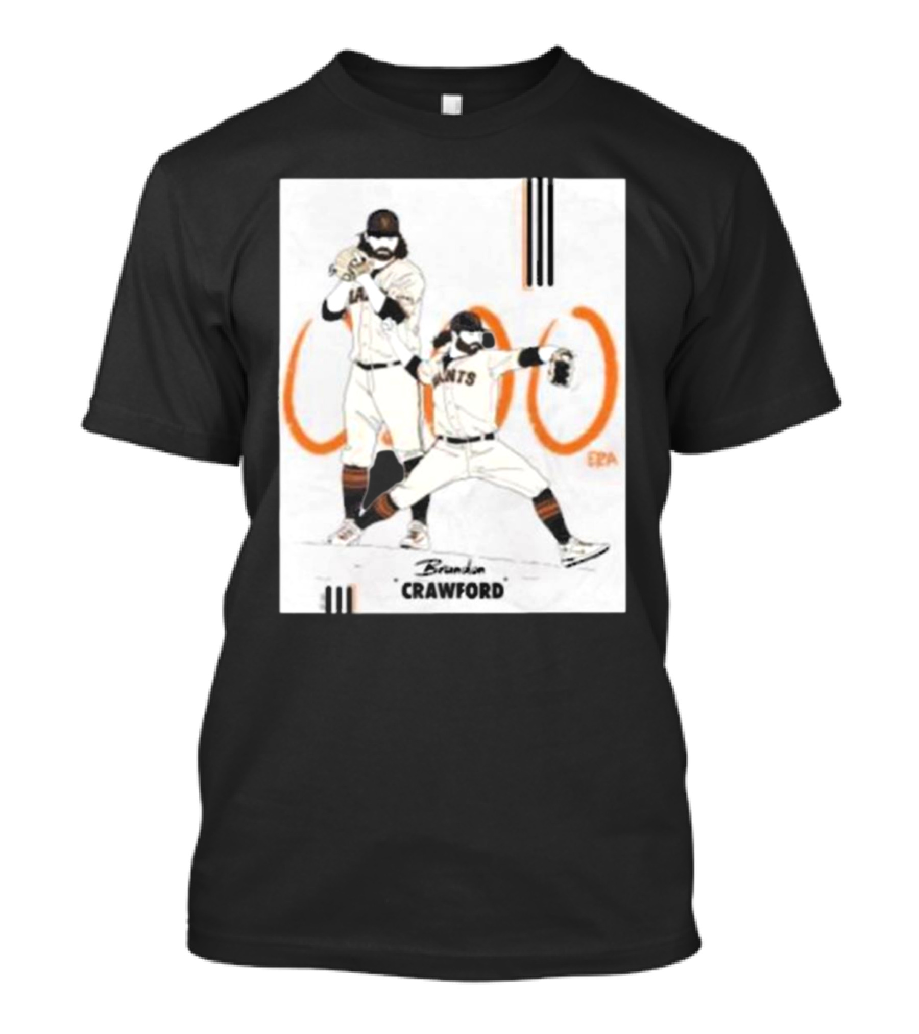 Brandon Crawford Giants Baseball Illustration With 1000 Celebratory T-Shirt