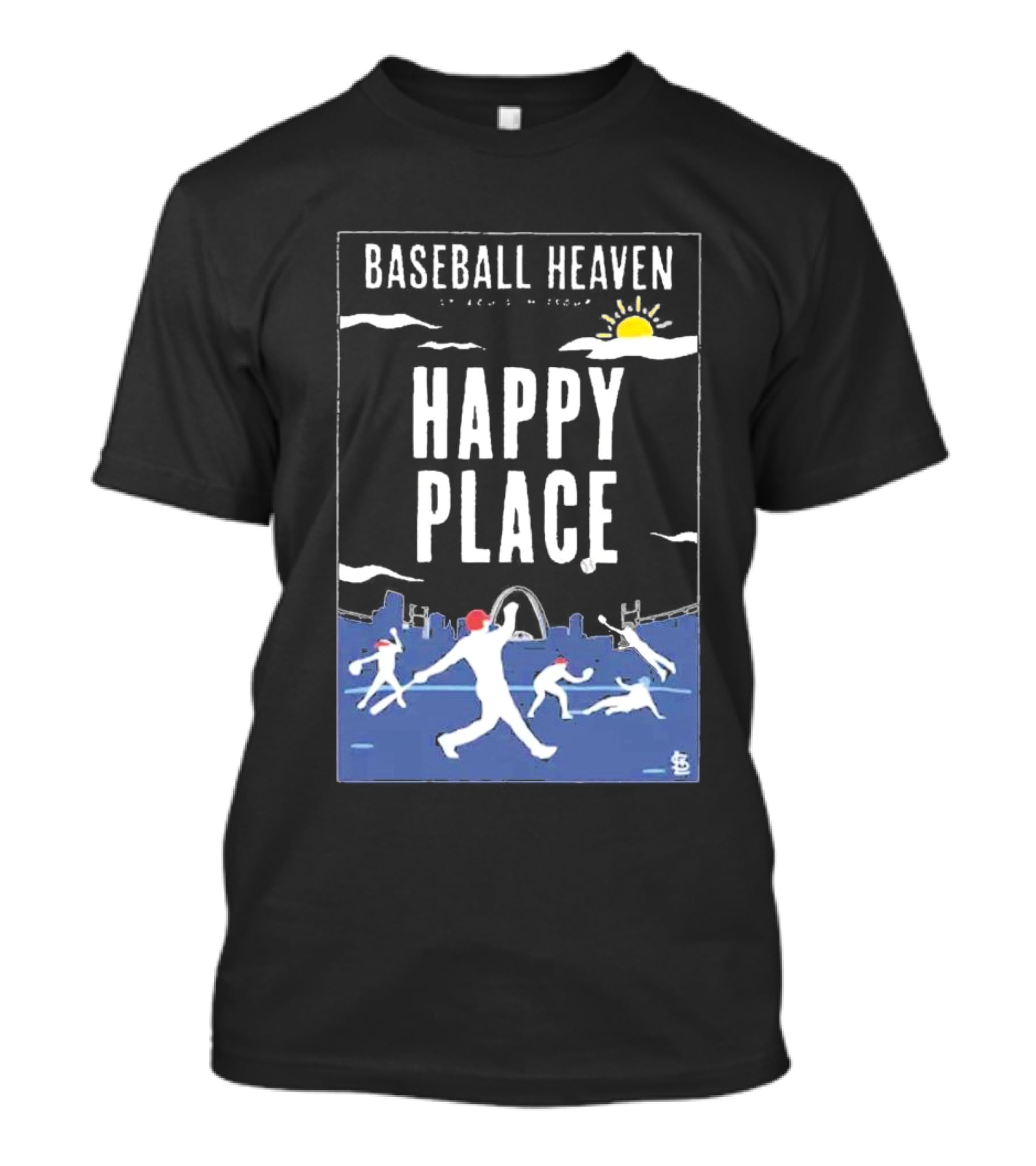 Cardinals Baseball Heaven Happy Place T-Shirt