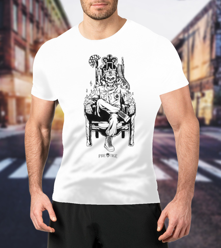 Rich And Lonely Prestige Vegas King Skeleton Throne T-Shirt