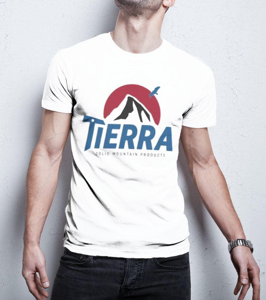 Tierra Solid Mountain Products Red Sun Blue Bird T-Shirt