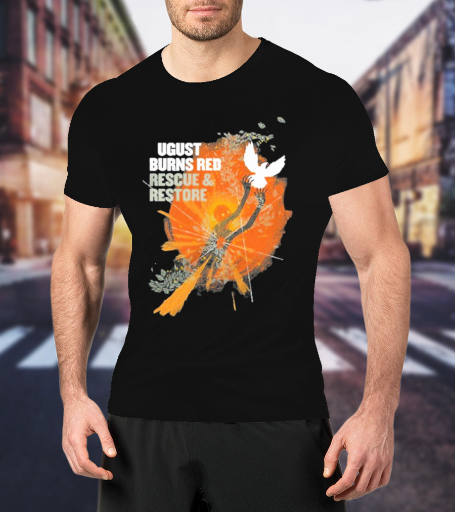 August Burns Red Rescue And Restore Album Uplifted Hands With Dove T-Shirt