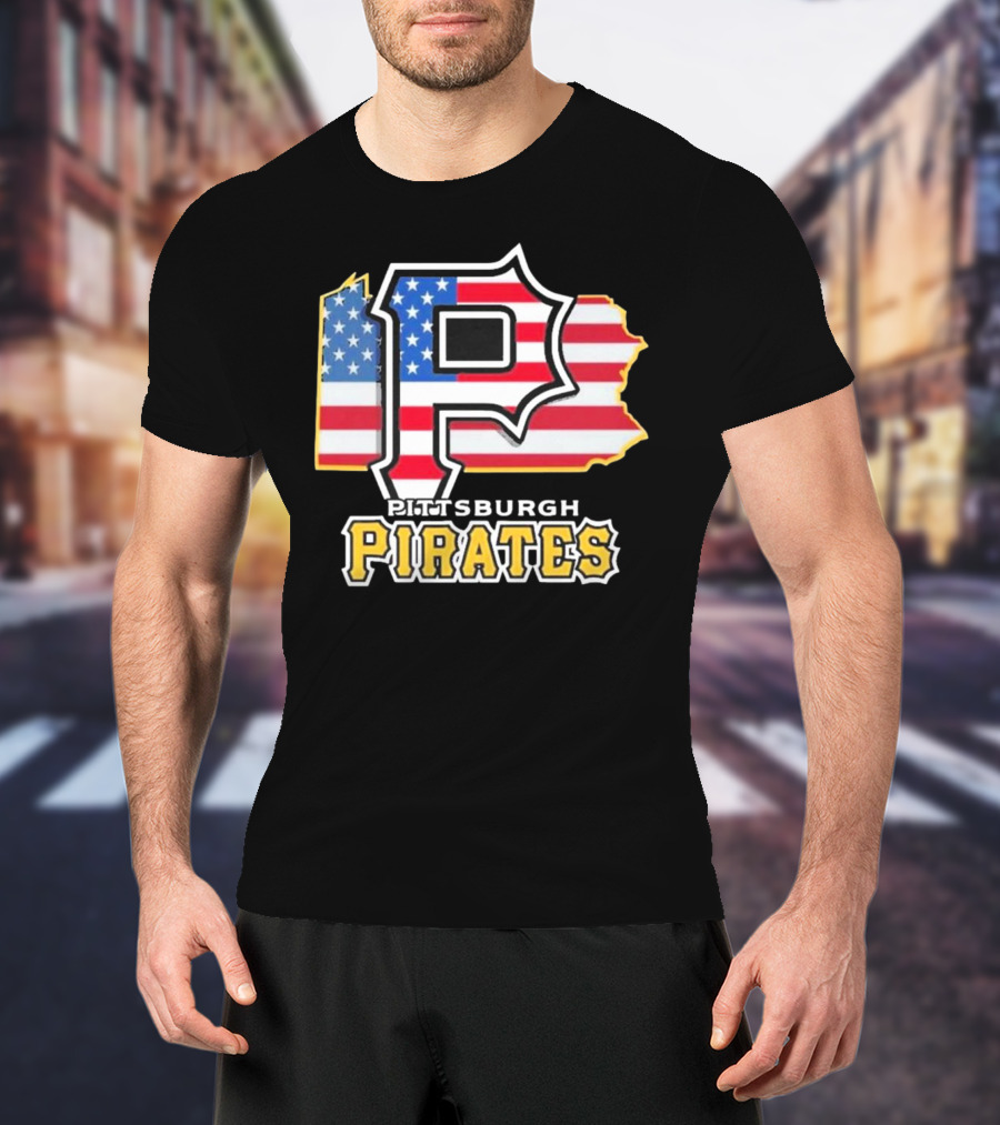 Pittsburgh Pirates American Flag Pennsylvania T-Shirt