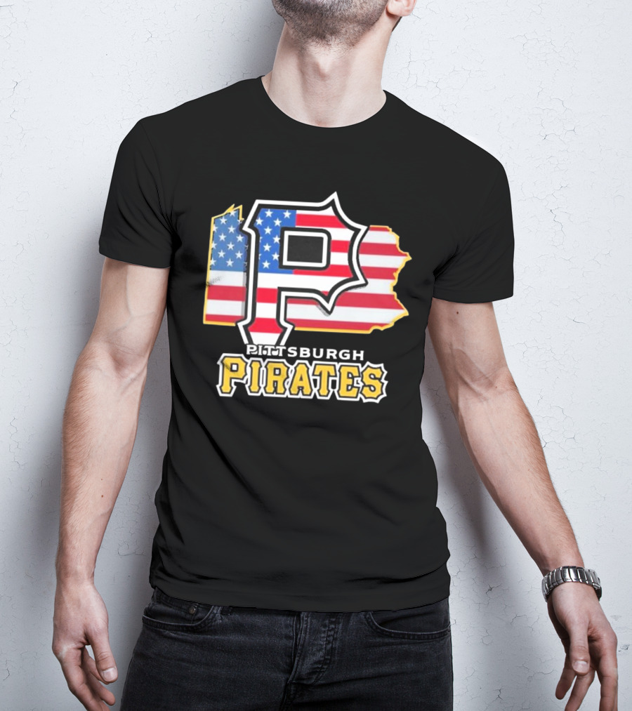Pittsburgh Pirates American Flag Pennsylvania T-Shirt