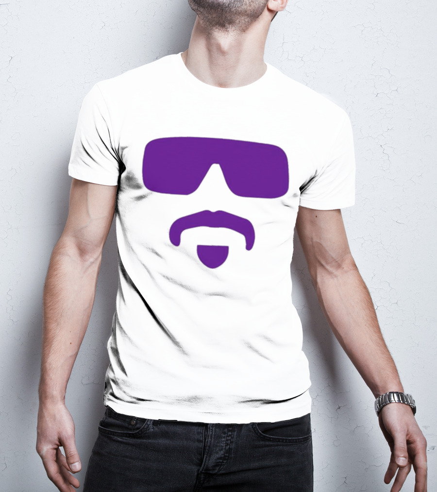 Gavin Guidry Wears Hayden Travinski Purple Sunglasses And Beard T-Shirt