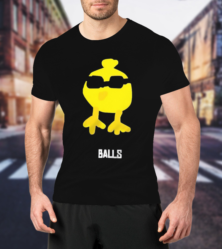 Minnow Chicken Balls Sunglasses Yellow Bird T-Shirt