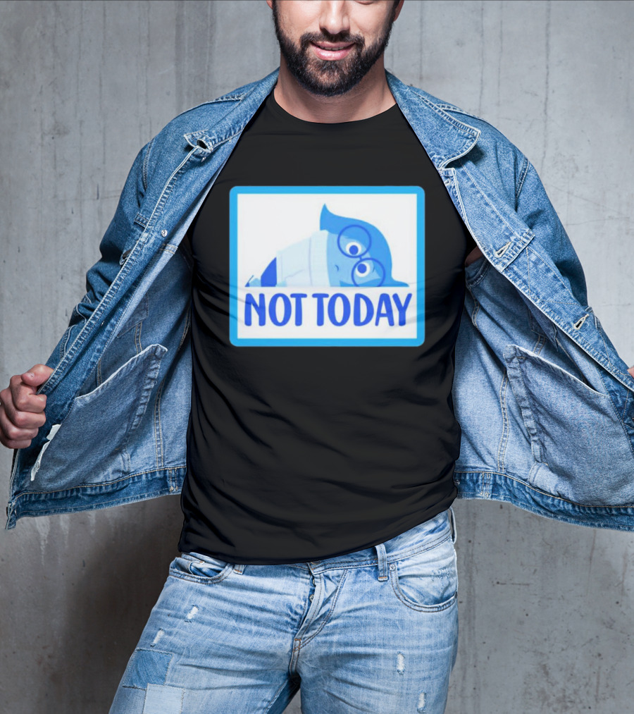 Not Today Sadness Character Blue Glasses Image T-Shirt