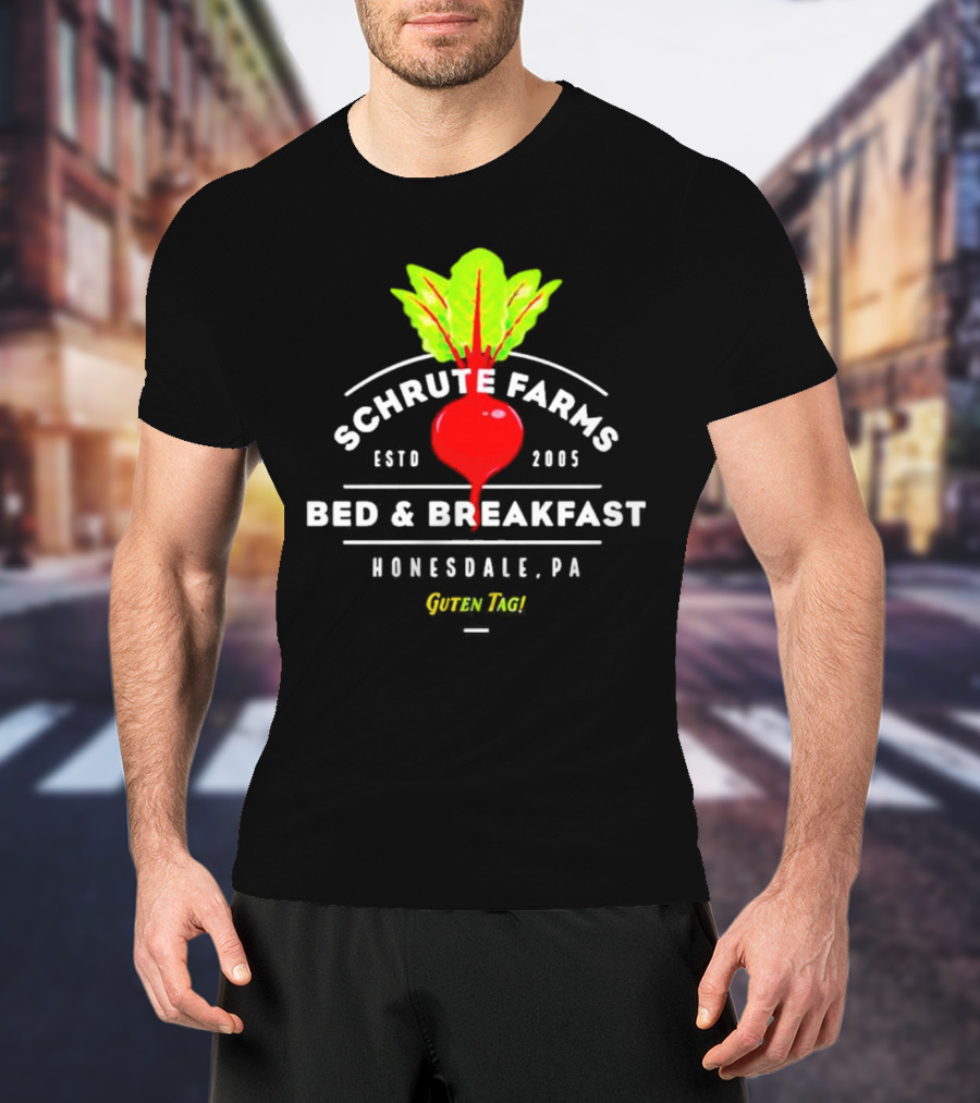 Schrute Farms Bed And Breakfast Honesdale PA Guten Tag ESTD 2005 T-Shirt