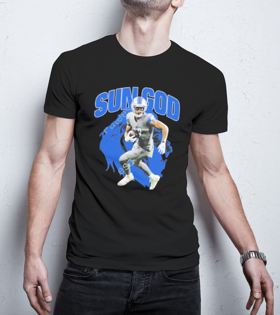 Detroit Lions Sun God Football Player T-Shirt