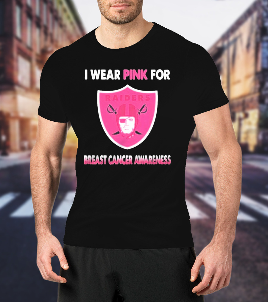Las Vegas Raiders I Wear Pink For Breast Cancer Awareness T-Shirt