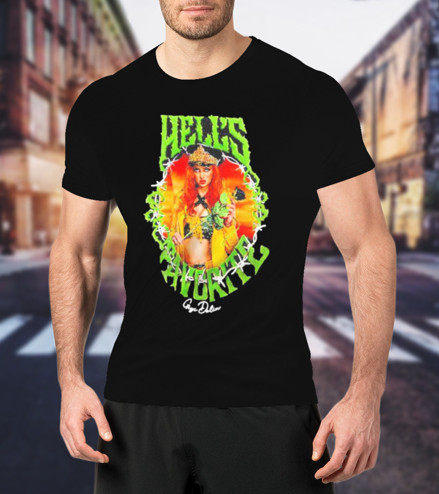 Hell's Favorite Gigi Dolin Barbed Wire Crown And Green Flames T-Shirt