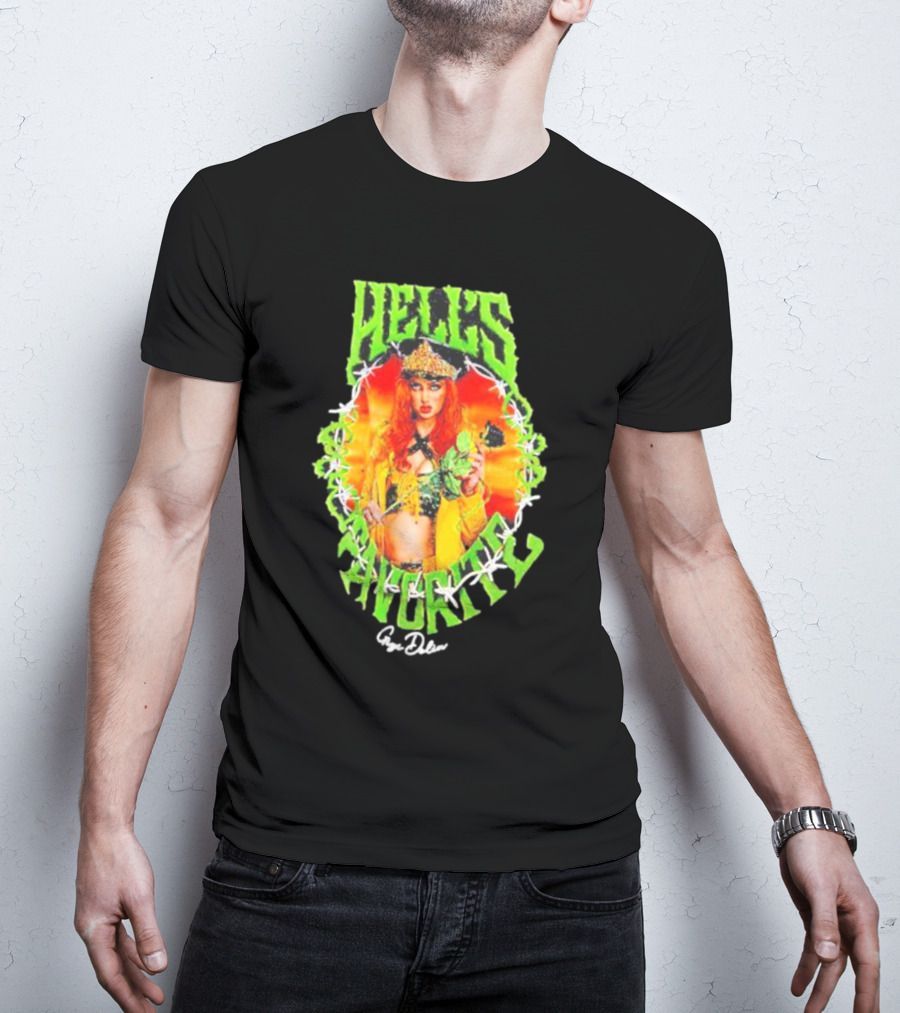 Hell's Favorite Gigi Dolin Barbed Wire Crown And Green Flames T-Shirt