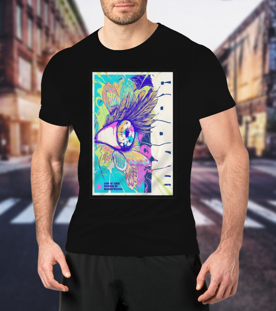 Goose June 21 Chicago Riviera Theatre Psychedelic Feather T-Shirt