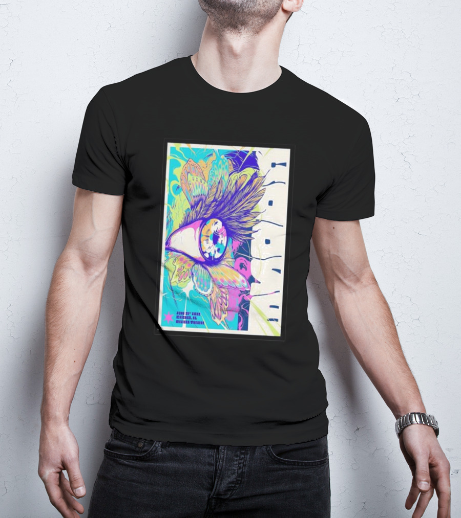 Goose June 21 Chicago Riviera Theatre Psychedelic Feather T-Shirt