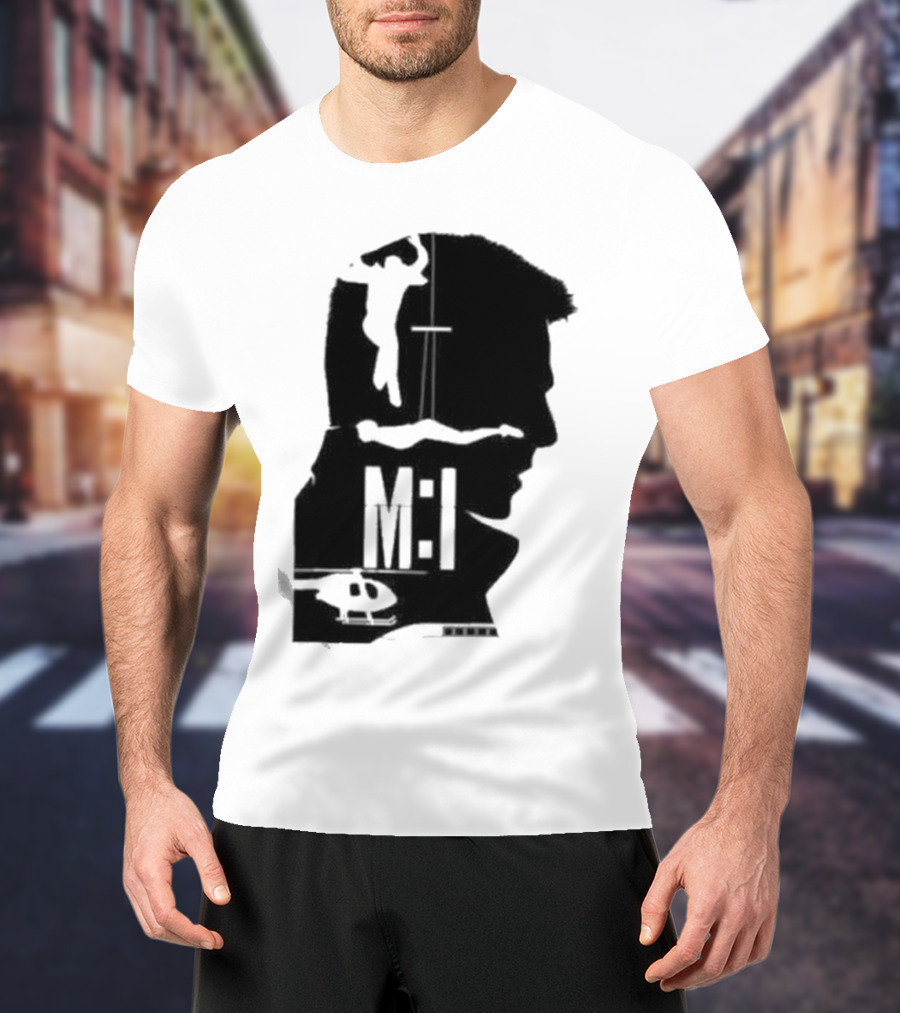 Mission Impossible Series MI Essential Silhouette And Helicopter Scene T-Shirt