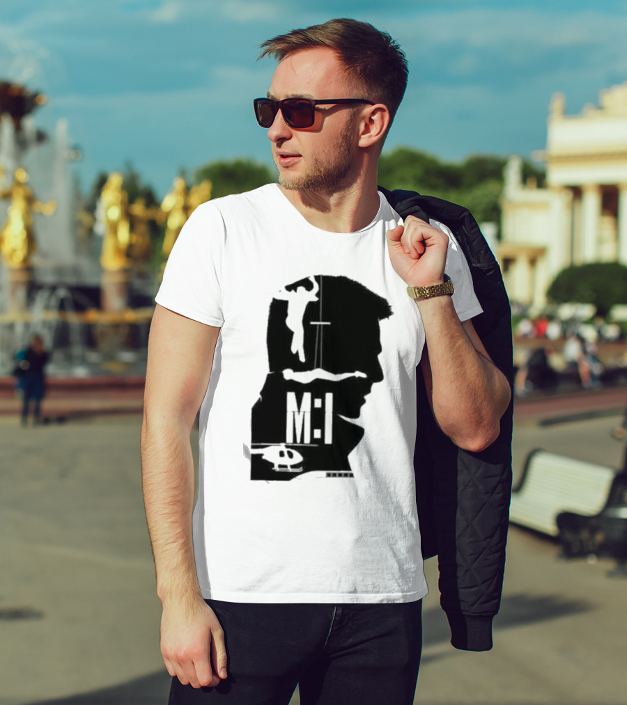 Mission Impossible Series MI Essential Silhouette And Helicopter Scene T-Shirt