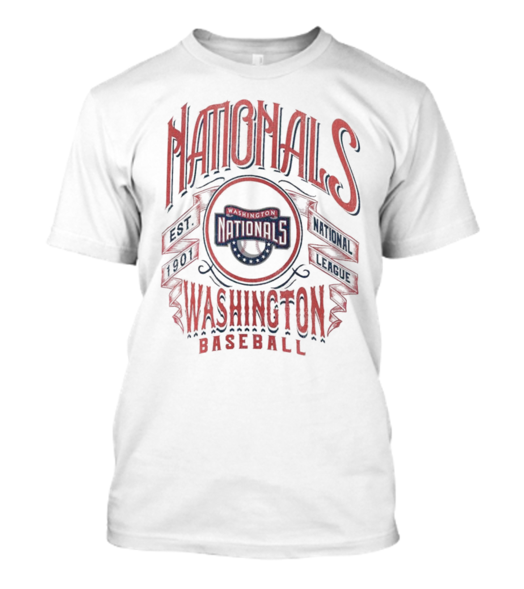 Washington Nationals National League Baseball Est 1901 Rucker Collection Distressed Rock T-Shirt