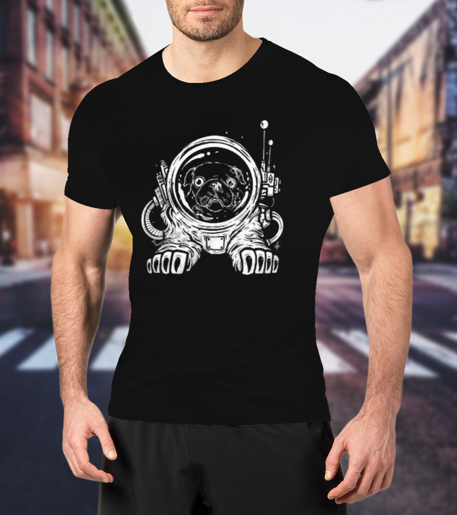 Space Pug Astronaut Cosmic Adventure T-Shirt