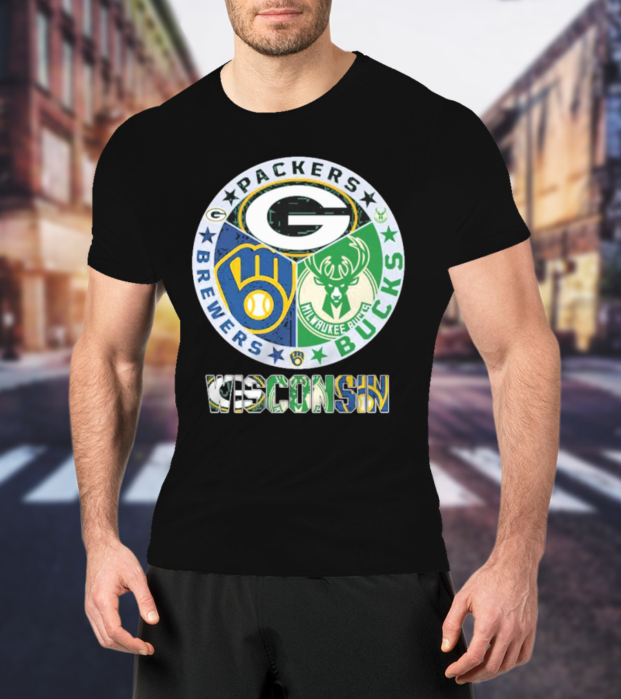 Packers Brewers Milwaukee Bucks Wisconsin T-Shirt