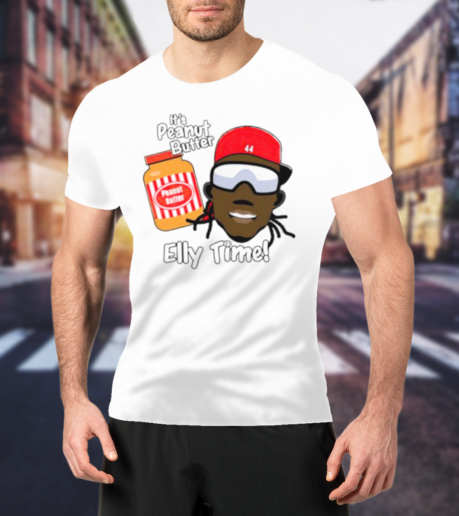 Elly De La Cruz It's Peanut Butter Elly Time 44 Red Cap And Jar T-Shirt