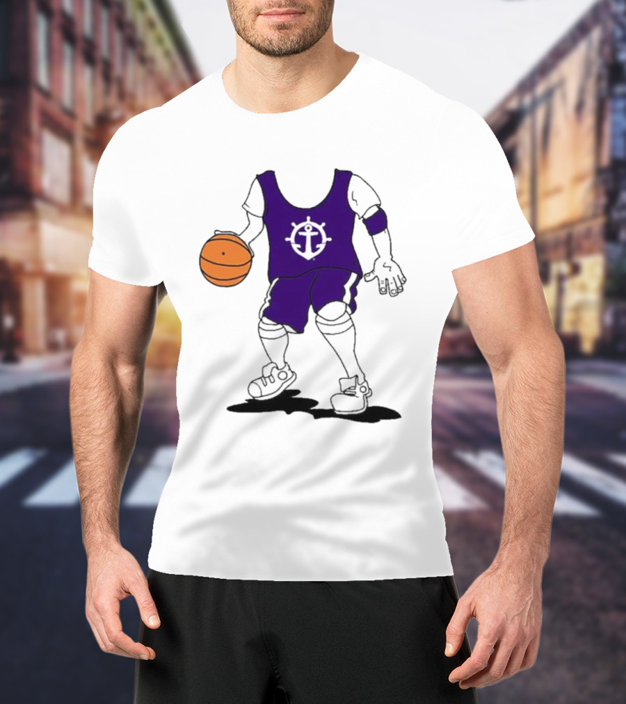 University Of Portland Basketball Player Purple Team T-Shirt