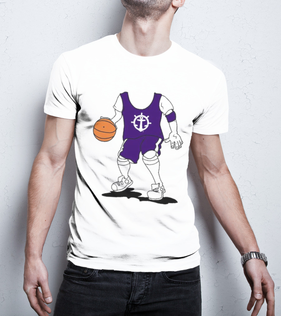 University Of Portland Basketball Player Purple Team T-Shirt