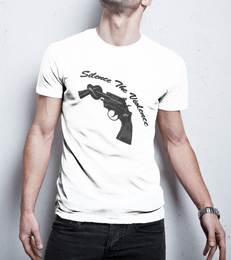 Baltimore Silence The Violence Knotted Gun T-Shirt