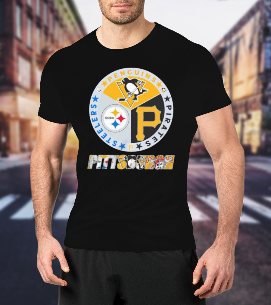 Pittsburgh Steelers Penguins Pirates Emblem T-Shirt